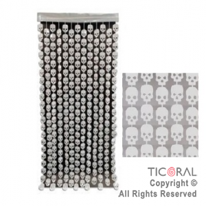 CORTINA CALAVERA BLANCA HALLOWEEN 2MT X 1MT x 1
